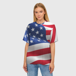 Женская футболка oversize 3D USA - фото 2