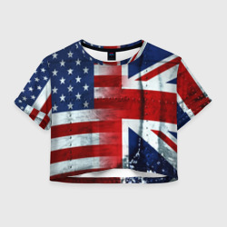 Женская футболка Crop-top 3D Англия&Америка