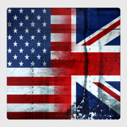 Магнитный плакат 3Х3 Англия & Америка флаги