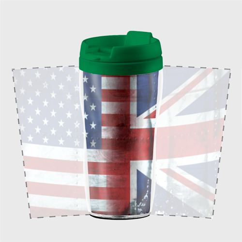 Термокружка-непроливайка Англия&Америка, цвет зеленый - фото 2
