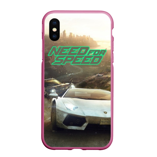 Чехол для iPhone XS Max матовый Need for Speed, цвет малиновый