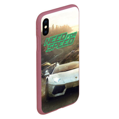 Чехол для iPhone XS Max матовый Need for Speed, цвет малиновый - фото 3