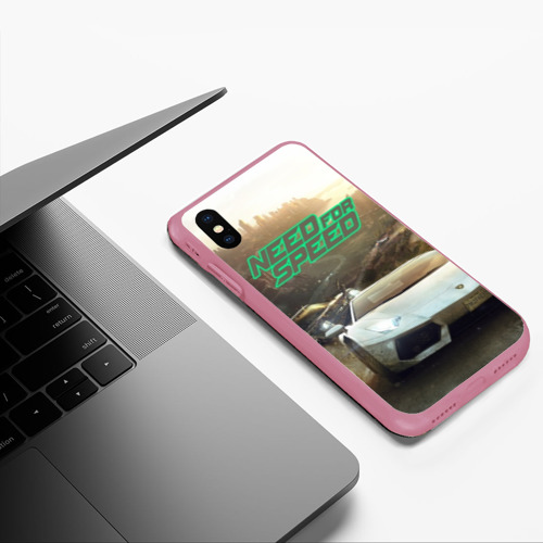 Чехол для iPhone XS Max матовый Need for Speed, цвет малиновый - фото 5