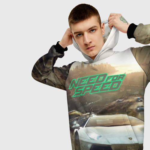 Мужская толстовка 3D Need for Speed, цвет черный - фото 5