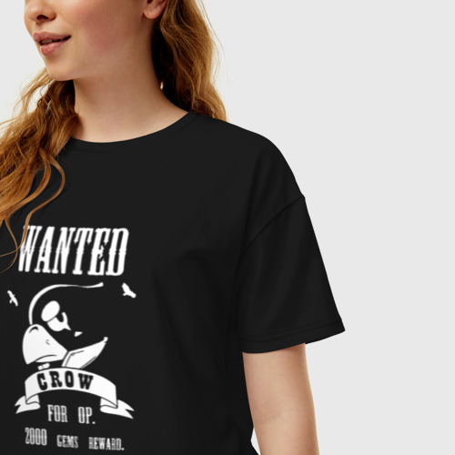 Женская футболка хлопок Oversize Crow Wanted - Brawl Stars, цвет черный - фото 3