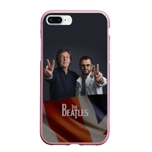 Чехол для iPhone 7Plus/8 Plus матовый The Beatles, цвет розовый