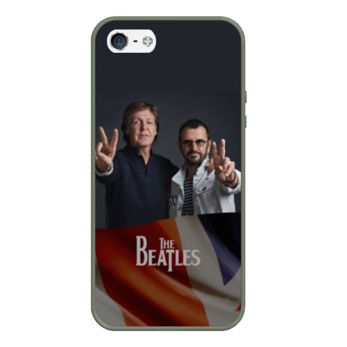 Чехол для iPhone 5/5S матовый The Beatles, цвет темно-зеленый