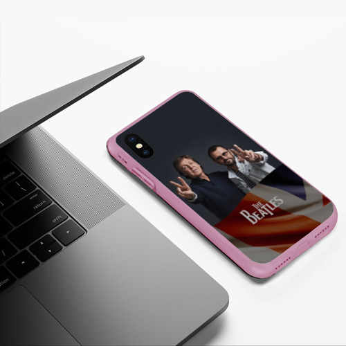 Чехол для iPhone XS Max матовый The Beatles, цвет розовый - фото 5