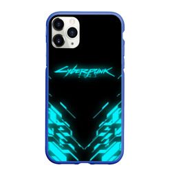 Чехол для iPhone 11 Pro Max матовый Cyberpunk 2077 neon неон