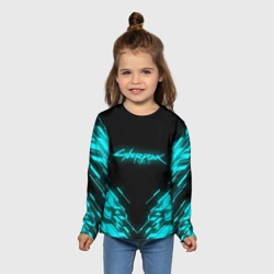 Детский лонгслив 3D Cyberpunk 2077 neon неон - фото 2