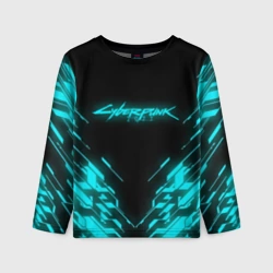 Детский лонгслив 3D Cyberpunk 2077 neon неон