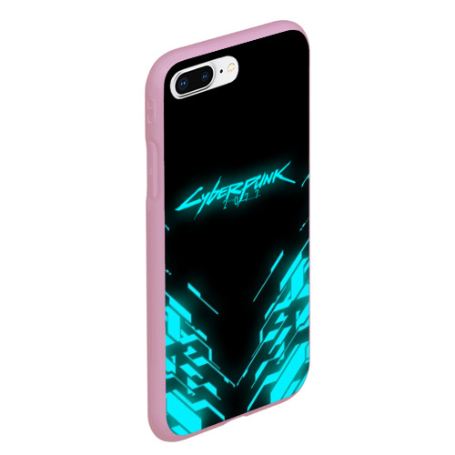 Чехол для iPhone 7Plus/8 Plus матовый Cyberpunk 2077 neon неон, цвет розовый - фото 3