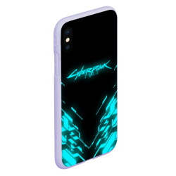Чехол для iPhone XS Max матовый Cyberpunk 2077 neon неон - фото 2