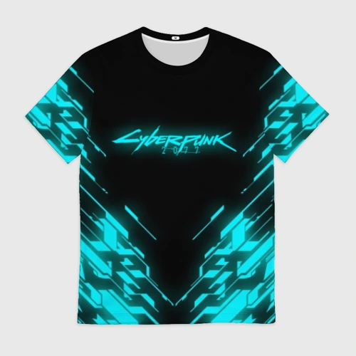 Мужская футболка 3D Cyberpunk 2077 neon неон
