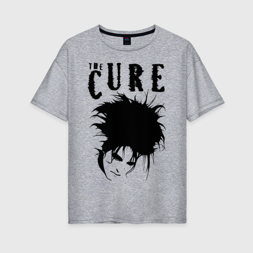 Женская футболка хлопок Oversize The Cure, цвет меланж