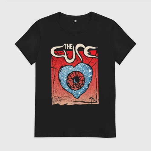 Женская футболка хлопок с принтом The Cure, вид спереди #2