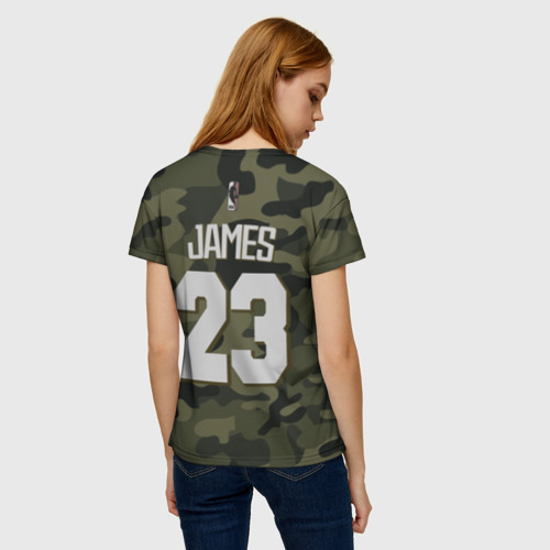 Женская футболка 3D с принтом Lebron James, вид сзади #2