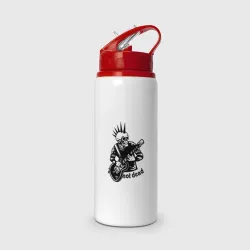 Бутылка для воды с трубочкой Punk's not dead - motto