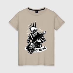 Женская футболка хлопок Punk's not dead - motto