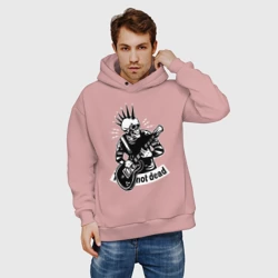 Мужское худи Oversize хлопок Punk's not dead - motto - фото 2