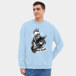 Мужской свитшот oversize без начеса хлопок Punk's not dead - motto - фото 2
