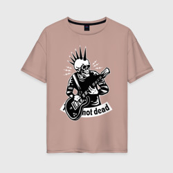 Женская футболка хлопок Oversize Punk's not dead - motto