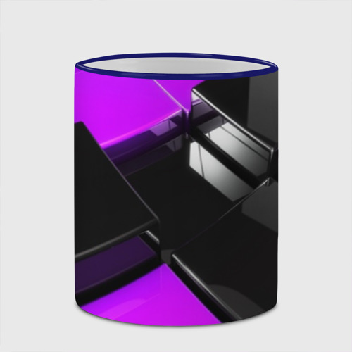 Кружка с полной запечаткой Неоновые кубы, цвет Кант синий - фото 4