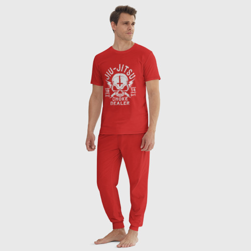Мужская пижама хлопок Jiu Jitsu, цвет красный - фото 5
