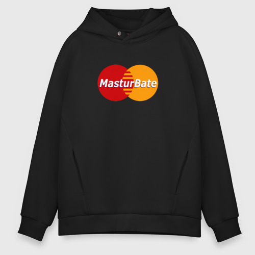 Мужское худи Oversize хлопок MasturBate, цвет черный