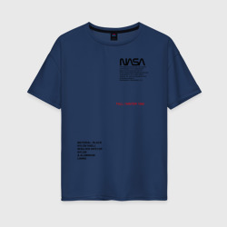 Женская футболка хлопок Oversize NASA НАСА на спине