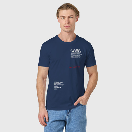 Мужская футболка хлопок NASA, цвет темно-синий - фото 3