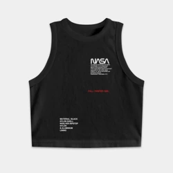 Женская укороченная майка-топ хлопок NASA