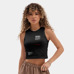 Женская укороченная майка-топ хлопок NASA - фото 2