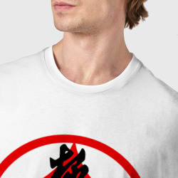 Футболка с принтом Karate Kyokushin для мужчины, вид на модели спереди №4. Цвет основы: белый
