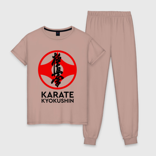 Женская пижама хлопок Karate Kyokushin, цвет пыльно-розовый