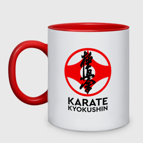 Кружка двухцветная Karate Kyokushin, цвет белый + красный