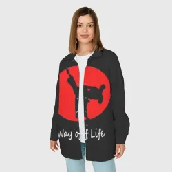 Женская рубашка oversize 3D Каратэ образ жизни - фото 2