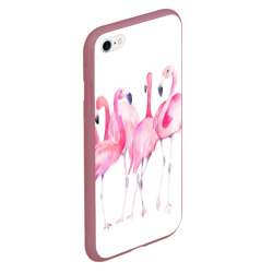 Чехол для iPhone 6/6S матовый Фламинго - фото 2