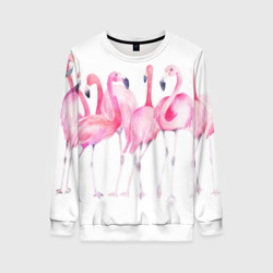 Фламинго розовый на белом – Женский свитшот 3D с принтом купить со скидкой в -35%