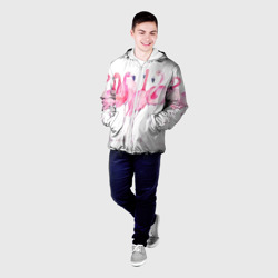 Мужская куртка 3D Фламинго розовый на белом - фото 2