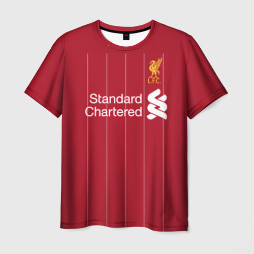 Мужская футболка с принтом Liverpool home 19-20, вид спереди №1