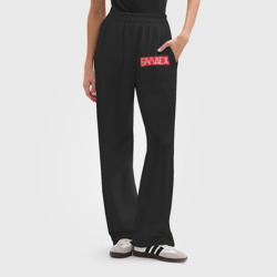 Женские брюки oversize без начеса хлопок Балдёж на красном - фото 2