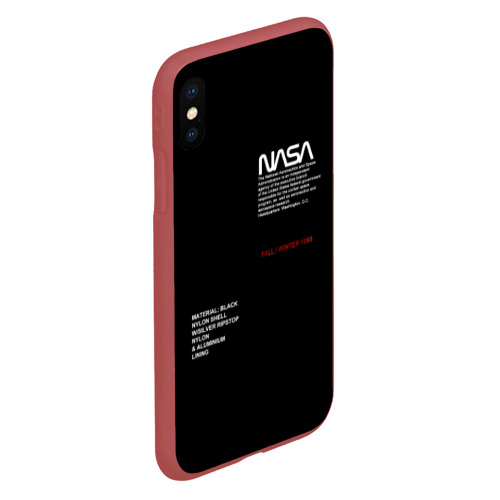 Чехол для iPhone XS Max матовый NASA, цвет красный - фото 3