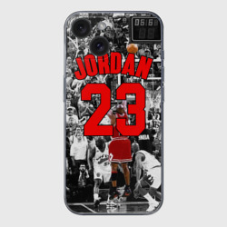 Чехол для iPhone 15 силиконовый с защитой камеры Michael Jordan