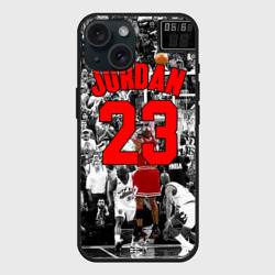 Чехол силиконовый для Apple iPhone 15 матовый Michael Jordan