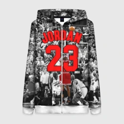 Женская толстовка 3D на молнии Michael Jordan