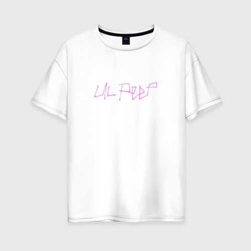 Женская футболка хлопок Oversize LIL Peep на спине Лил Пип, цвет белый