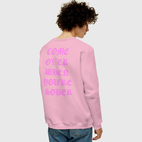 Мужской свитшот хлопок LIL Peep на спине Лил Пип, цвет светло-розовый - фото 4