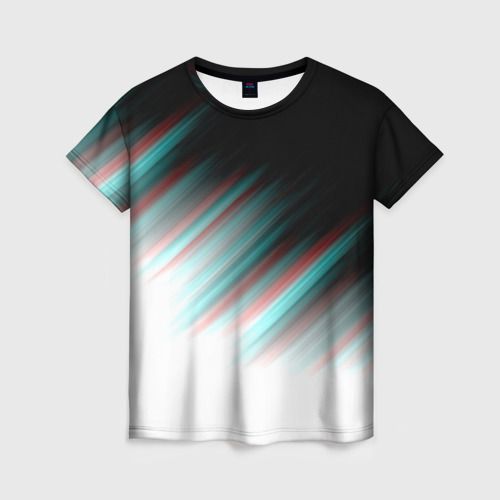 Женская футболка 3D Glitch stripes, цвет 3D печать