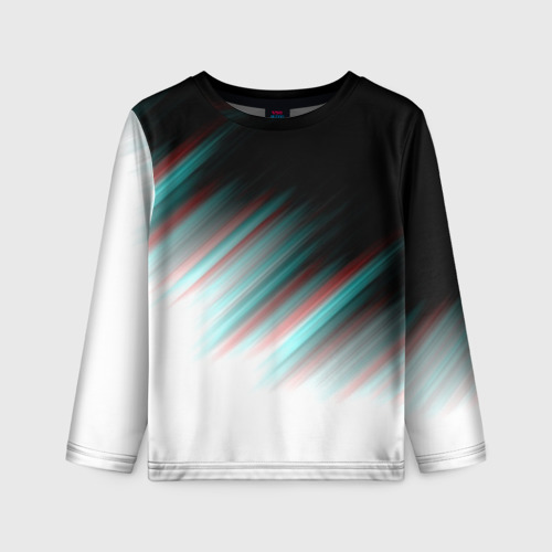 Детский лонгслив 3D Glitch stripes